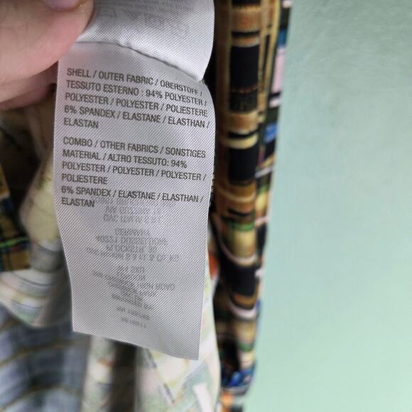 Attitudes By Renee Shirt Womens 2X Como Jersey Mesh Shoulder Printed Artsy Plaid - Picture 7 of 8